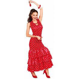 Disfraz de Sevillana Rojo para Mujer – Traje Flamenca Feria de Abril