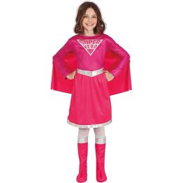 Disfraz de Super Heroína Rosa Niña **