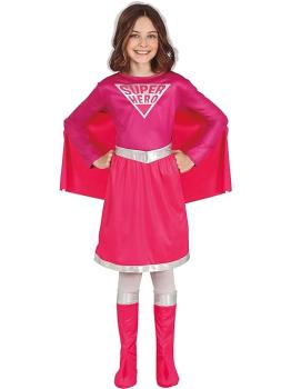 Disfraz de Super Heroína Rosa Niña **
