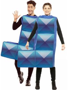 Disfraz de Tetris Azul Oscuro para Adulto