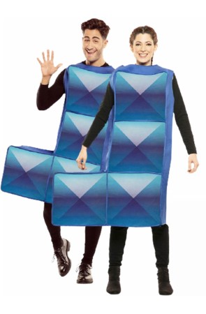 Disfraz de Tetris Azul Oscuro para Adulto
