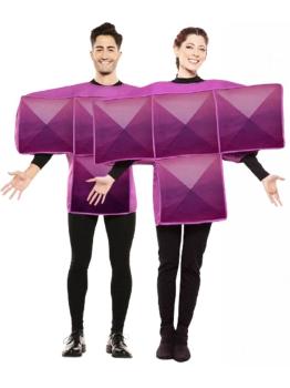 Disfraz de Tetris Morado para Adulto