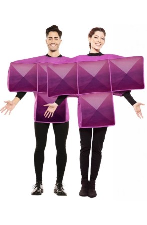 Disfraz de Tetris Morado para Adulto