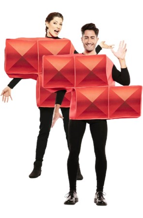 Disfraz de Tetris Rojo para Adulto
