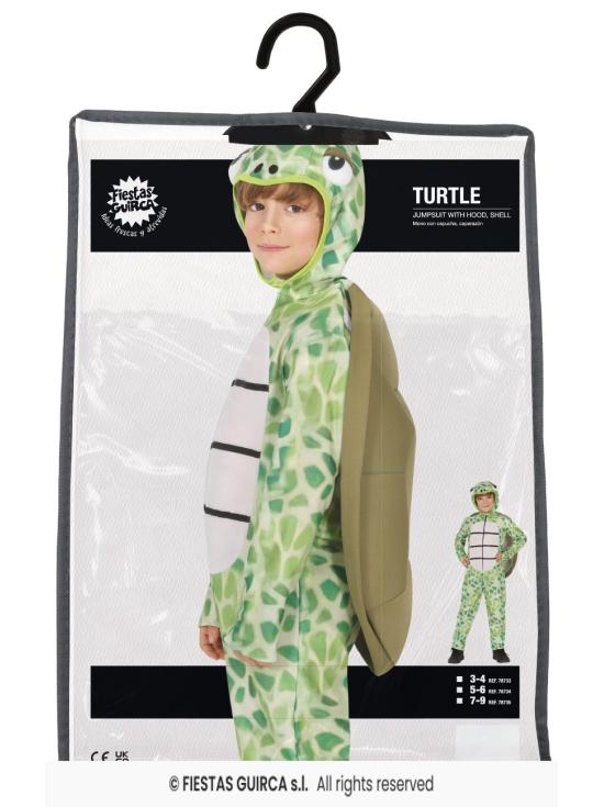 Disfraz de Tortuga Marina para Niño – Mono con Capucha y Caparazón
