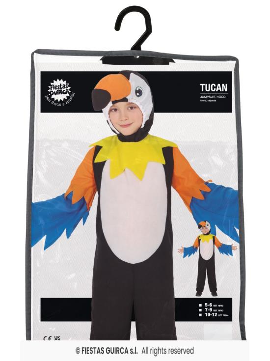 Disfraz de Tucán infantil – Mono con capucha para Carnaval y fiestas escolares