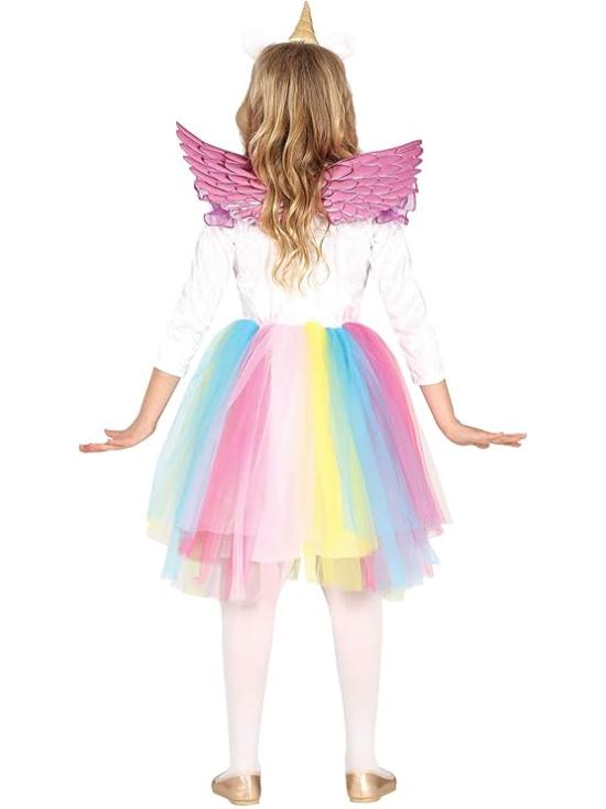 Disfraz de Unicornio Arco Iris con Alas para Niña