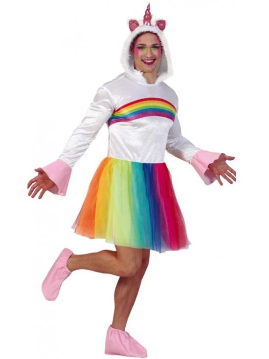 Disfraz de Unicornio Arcoíris para adulto