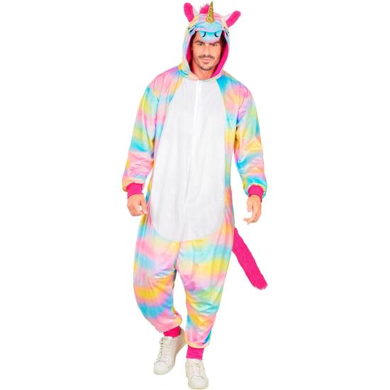 Disfraz de Unicornio Unisex para Adultos – Mono Arcoíris de Felpa