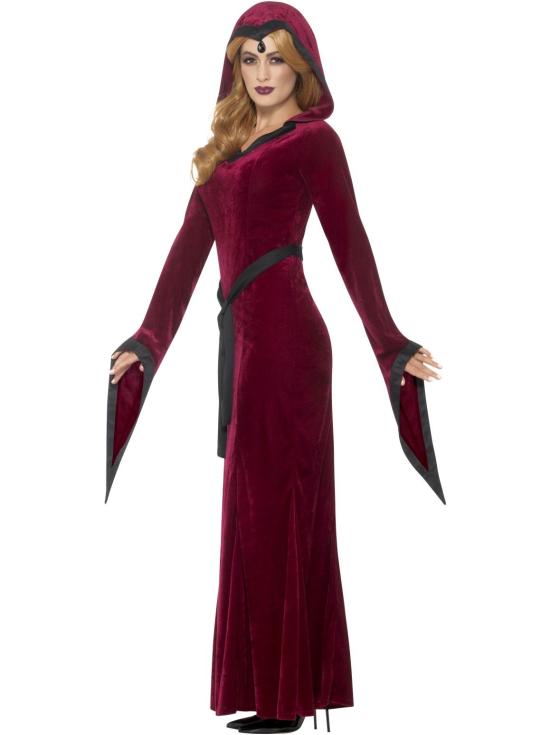 Disfraz vampiresa de terciopelo granate para mujer
