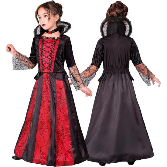 Disfraz de Vampiresa Infantil – Vestido con aro y gargantilla