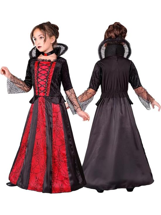 Disfraz de Vampiresa Infantil – Vestido con aro y gargantilla