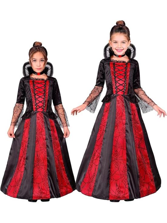Disfraz de Vampiresa Infantil – Vestido con aro y gargantilla