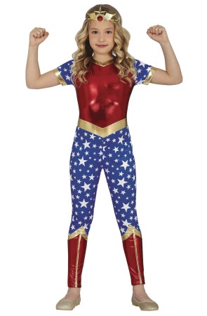 Disfraz de Wonder Lady Estrellas para Niña
