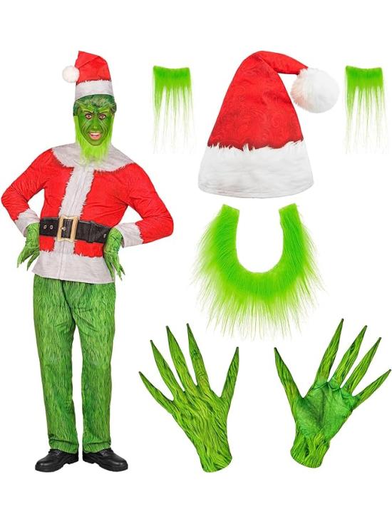 Disfraz del Grinch Monstruo Navideño para Adulto