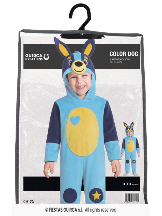 Disfraz del Perro Azul para Niño 3-4 Años con Capucha