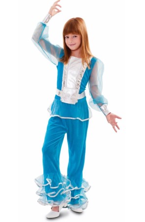 Disfraz Disco Azul Abba para niña