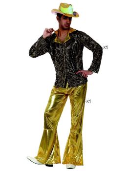 Disfraz Disco Chico Oro Talla adulto