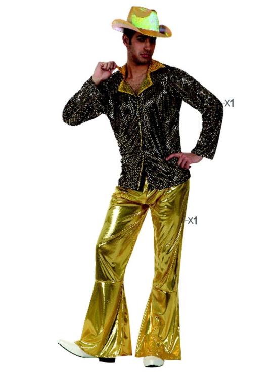 Disfraz Disco Chico Oro Talla adulto