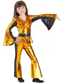 Disfraz Disco Dorado para Niñas