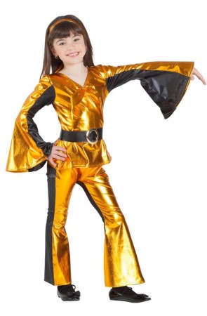 Disfraz Disco Dorado para Niñas