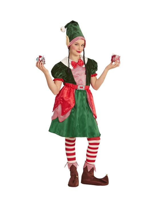 Disfraz Elfa ayudante de Santa Claus nfantil.