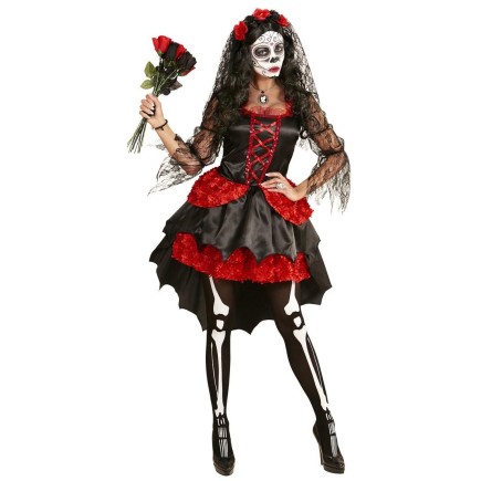 vacío Continente Cartero Disfraz Esposa Día de los Muertos Catrina adulta Baratos
