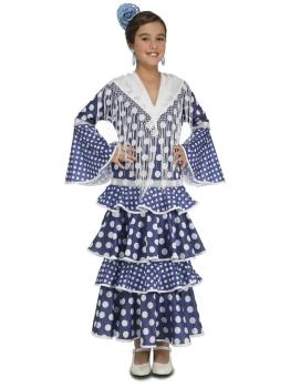 Disfraz Flamenca Sevilla Azul Alvero de Niña