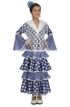Disfraz Flamenca Sevilla Azul Alvero de Niña