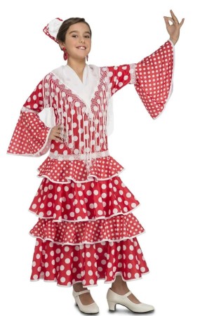 Disfraz Flamenca Sevilla Rojo de Niña