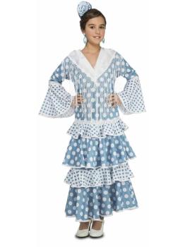Disfraz Flamenca Sevilla Turquesa para Niña