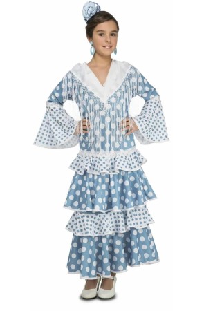 Disfraz Flamenca Sevilla Turquesa para Niña