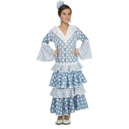 Disfraz Flamenca Sevilla Turquesa para Niña