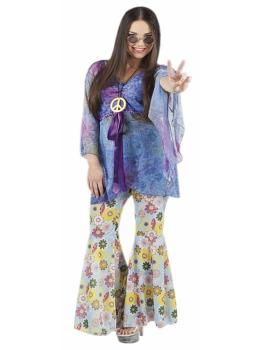Disfraz Flower Power Lujo chica