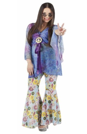Disfraz Flower Power Lujo chica