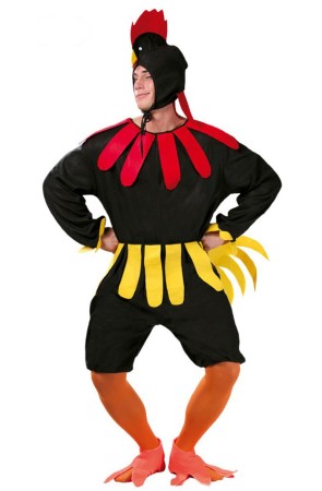 Disfraz Gallo Negro  adultos.