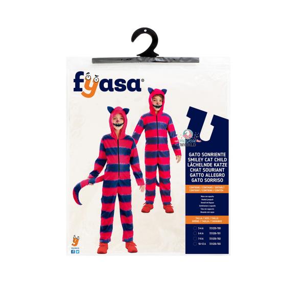 Disfraz Gato de Cheshire infantil unisex – Mono con capucha