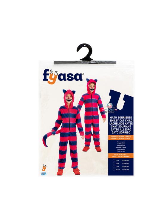 Disfraz Gato de Cheshire infantil unisex – Mono con capucha
