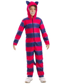 Disfraz Gato de Cheshire infantil unisex – Mono con capucha