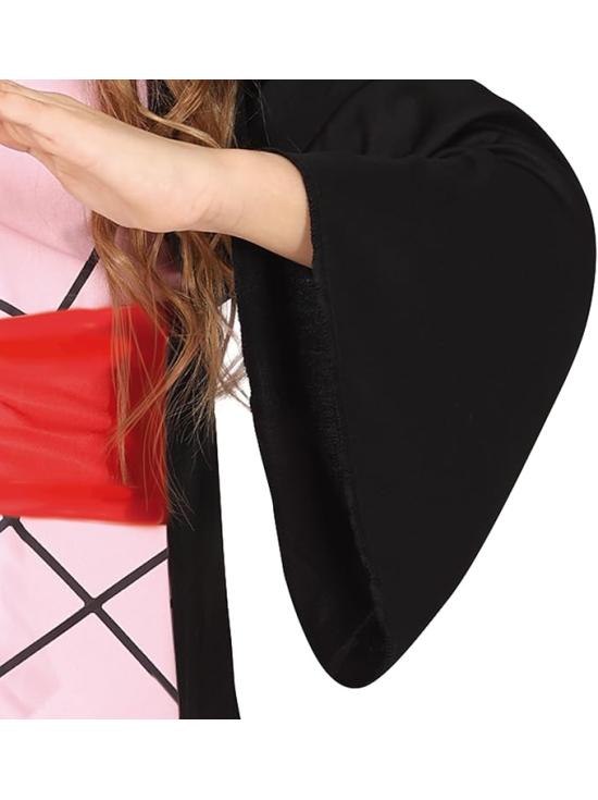 Disfraz de Luchadora Manga Rosa para Niña – Guerrera Anime con Vestido Kimono