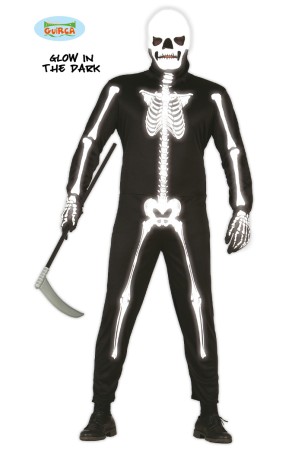 Disfraz halloween Esqueleto Luminoso en la Oscuridad