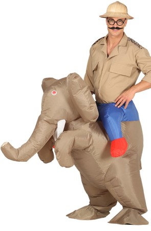 Disfraz hinchable de elefante ride on talla adulto