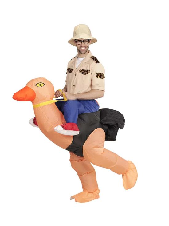 Disfraz Hinchable Explorador con Avestruz Talla única adulto