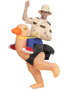 Disfraz Hinchable Explorador con Avestruz Talla única adulto