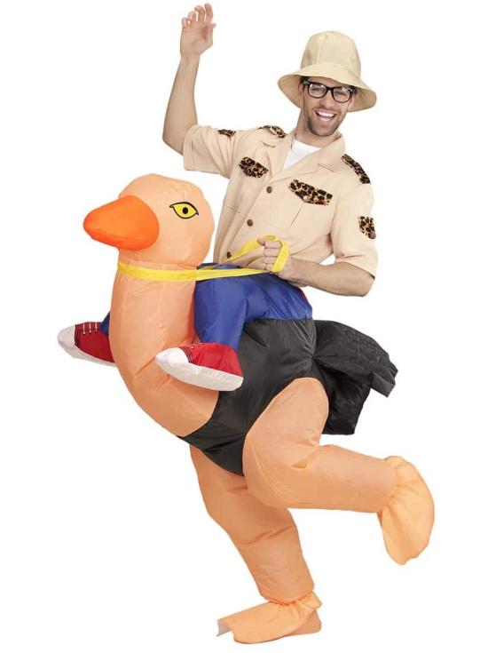 Disfraz Hinchable Explorador con Avestruz Talla única adulto
