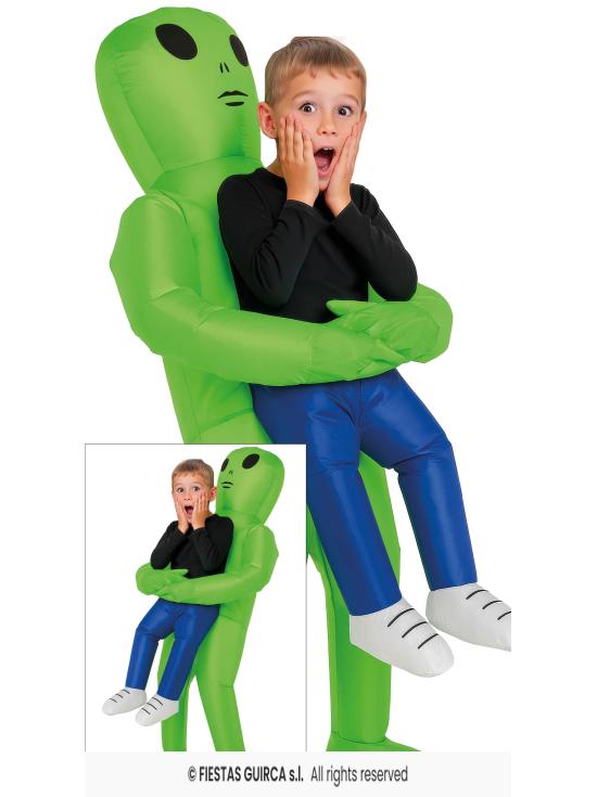 Disfraz Hinchable Infantil Alien Secuestrador de Niños – Incluye Traje con Ventilador