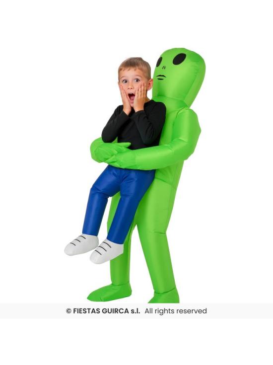 Disfraz Hinchable Infantil Alien Secuestrador de Niños – Incluye Traje con Ventilador