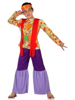 Disfraz Hippie Morado para niño talla 7-9 años