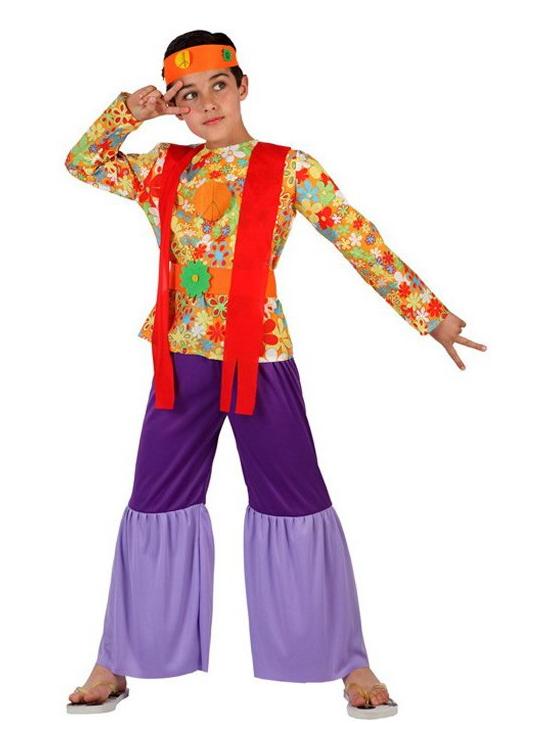 Disfraz Hippie Morado para niño talla 7-9 años