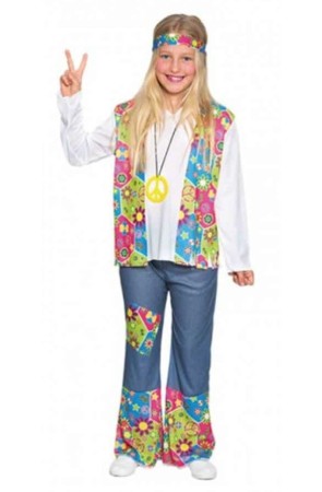 Disfraz Hippie Niña Feliz.